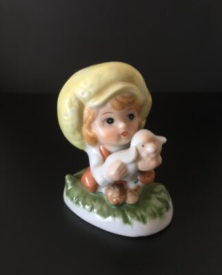 Vintage figur - Pige med lam.