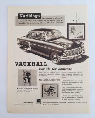 Gammel Vauxhall reklame fra 1957.