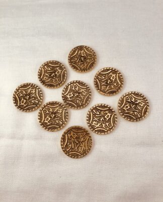 9 stk. metalknapper.