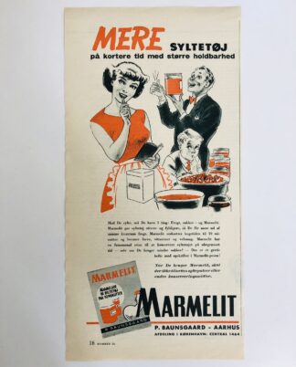 Gammel Marmelit reklame 1950.