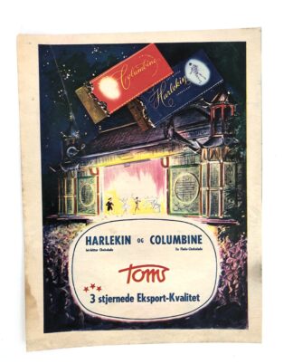 Gammel Toms chokolade reklame 1951.