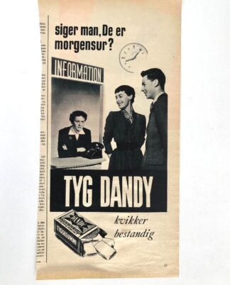 Gammel Dandy reklame 1954.
