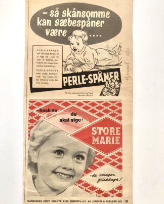 2 små gamle reklamer 1954.
