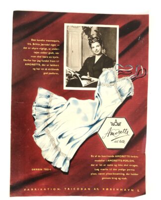 Gammel Amorette undertøjsreklame 1953.