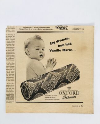 Gammel Oxford kiks reklame 1954.