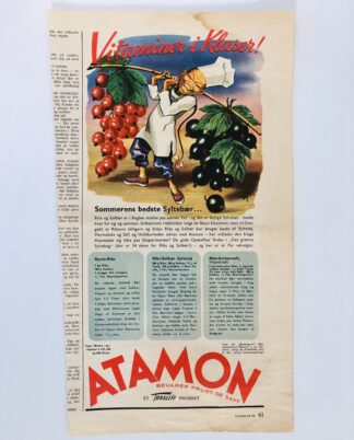 Gammel Atamon reklame 1955.