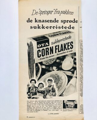 Gammel OTA Corn Flakes reklame 1955.