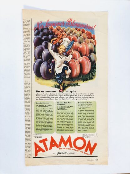Gammel Atamon reklame 1957. – Retro Lopperne