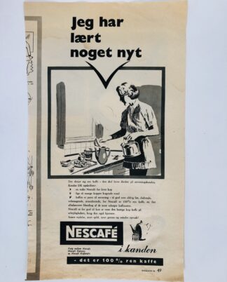 Gammel Nescafé reklame 1957.