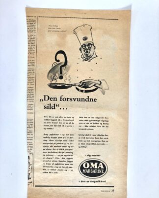 Gammel OMA Margarine reklame 1954.
