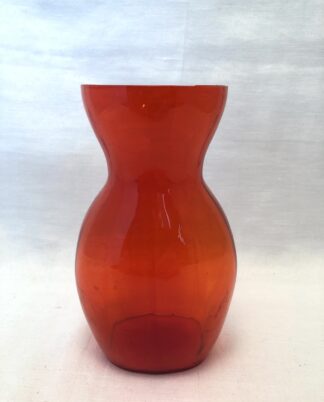 Rød flad hyacintglas – Holmegaard