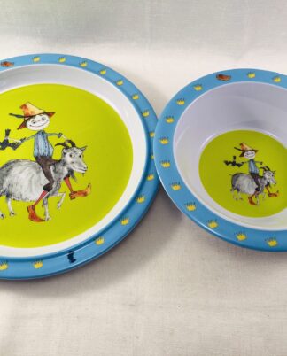 Skål & tallerkensæt med Klods Hans.