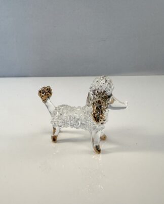 Lille glasfigur - Puddelhund.