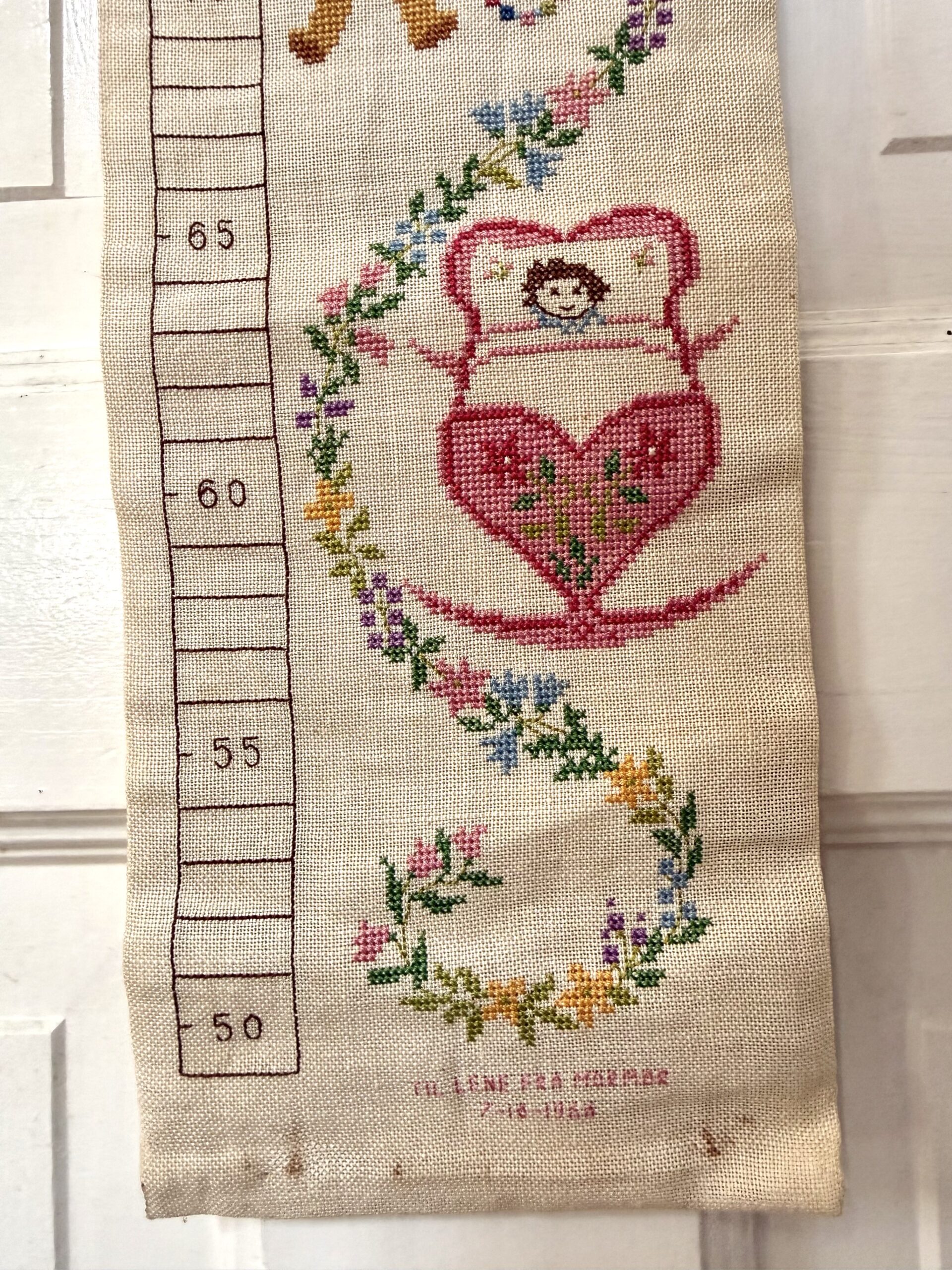 Broderet højdemåler – 50–160 cm. - Billede 2